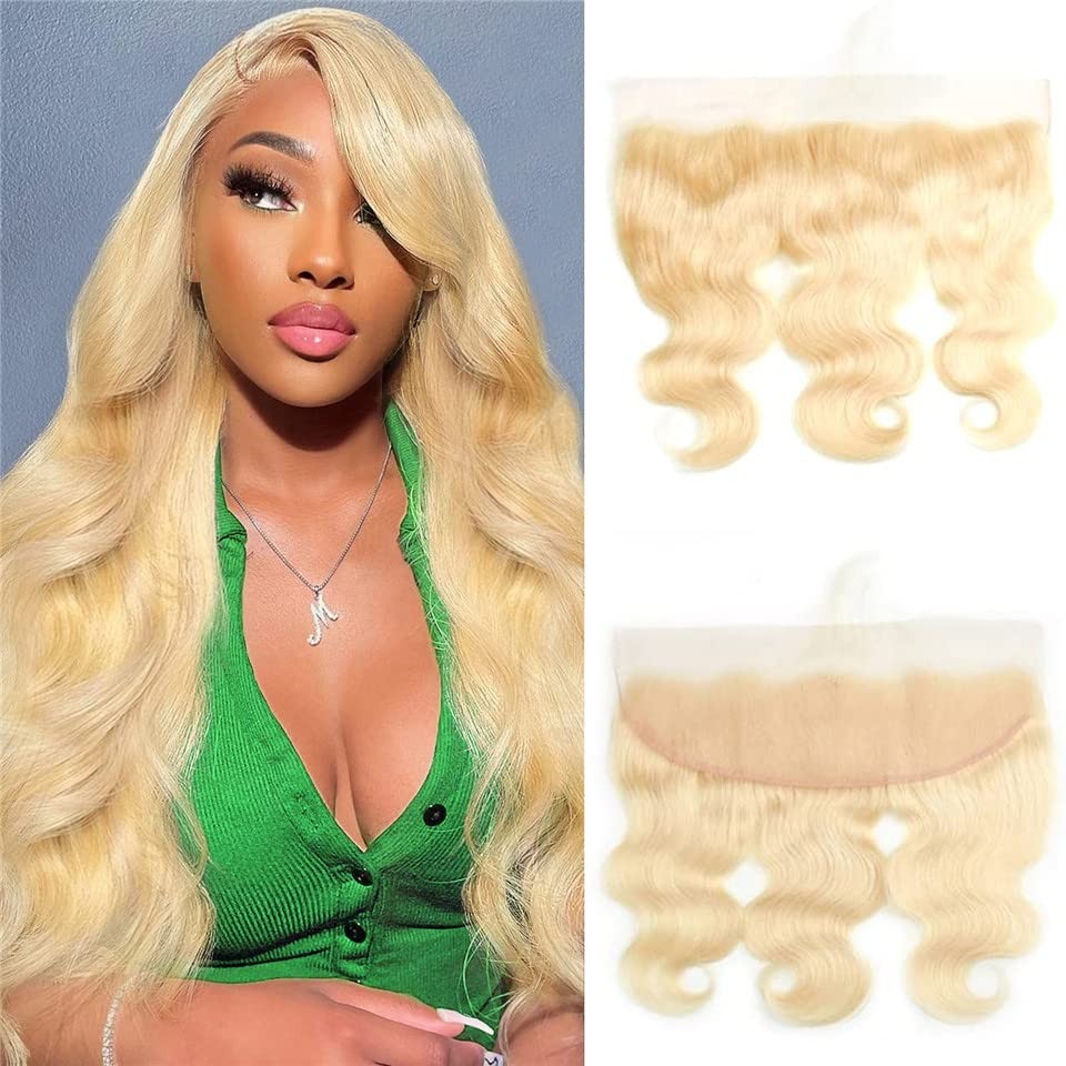 613 Frontal 13×4 HD Transparent Lace Closure 100% Russian Blonde Human Hair E…