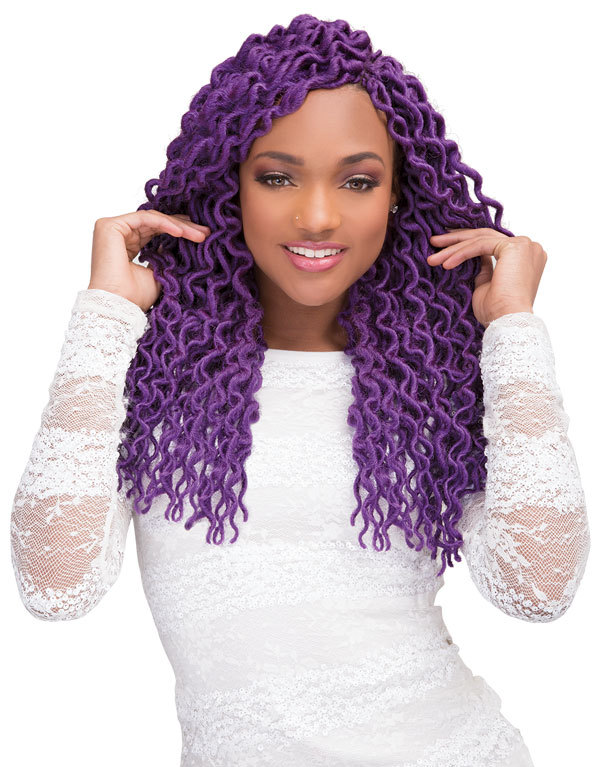 JANET COLLECTION CROCHET BRAID CURLY FAUX – 2X MAMBO COILY DENSE LOCS 18″