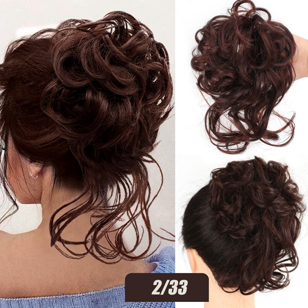 25cm Fluffy Hair Bun Hairpiece Made of Heat-Resistant High-Temp Silk Fibers