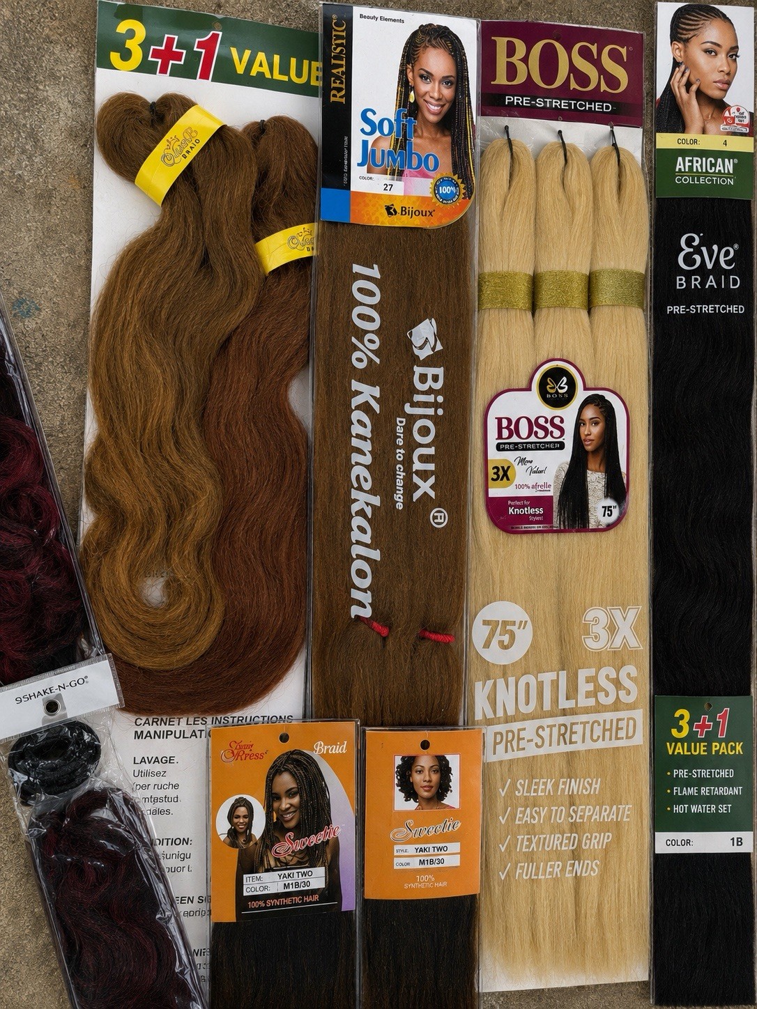 Mixed Hair Extension Braiding Hair Lot Kanekalon Bobbi Boss Yaki Jumbo Weave