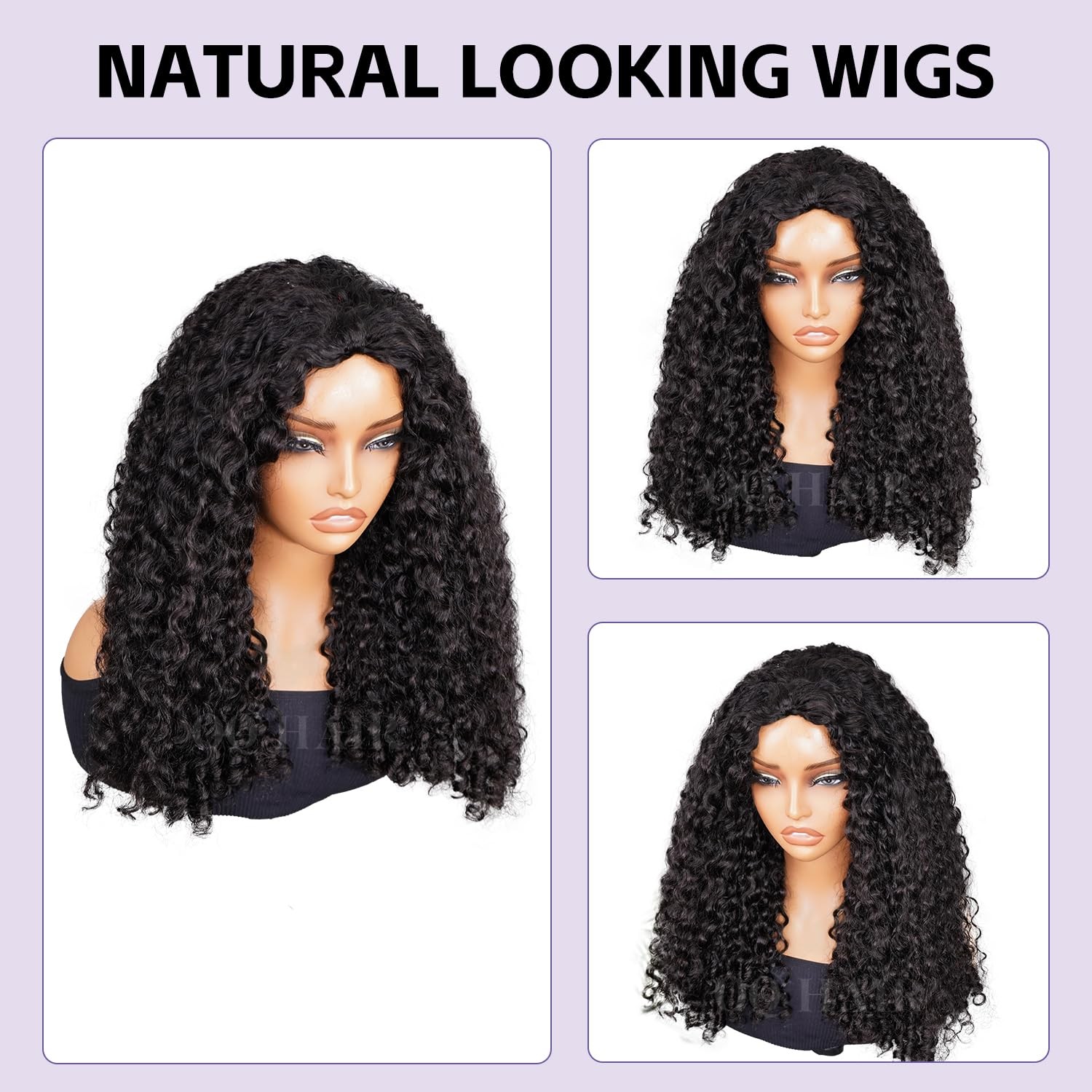 HAIR Burmese Curly Half Wig Human Hair Beginner Friendly 3 In 1 Seamless Flip…
