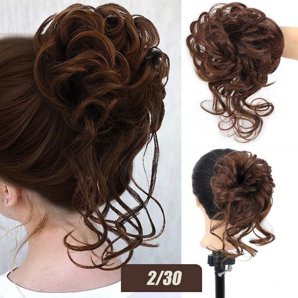 25cm Fluffy Hair Bun Hairpiece Made of Heat-Resistant High-Temp Silk Fibers