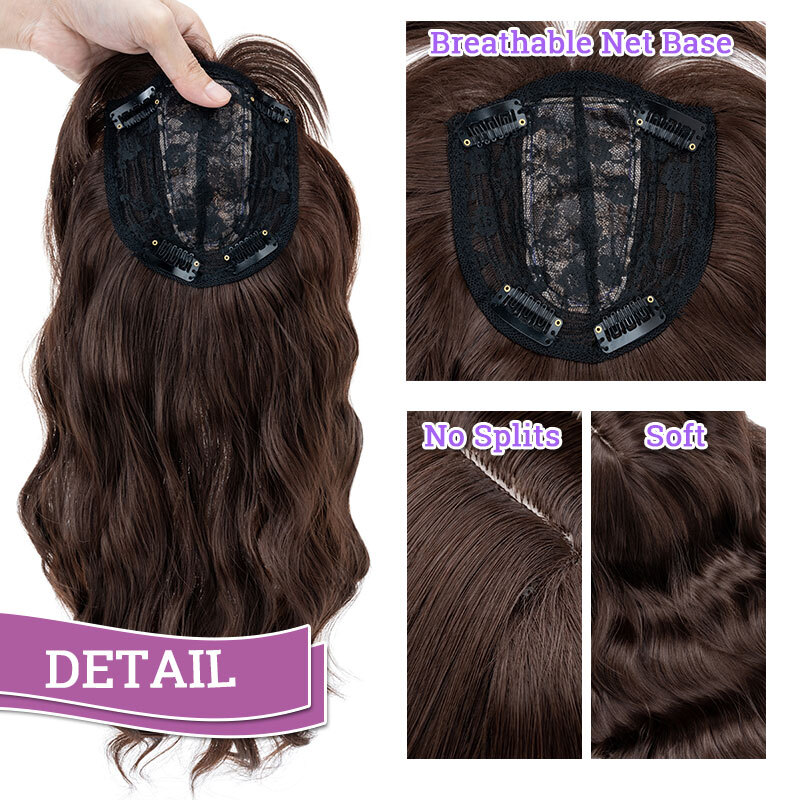 CLEARANCE Women Clip In Hair Topper Toupee Wigs Hairpiece 100% Natural Straight