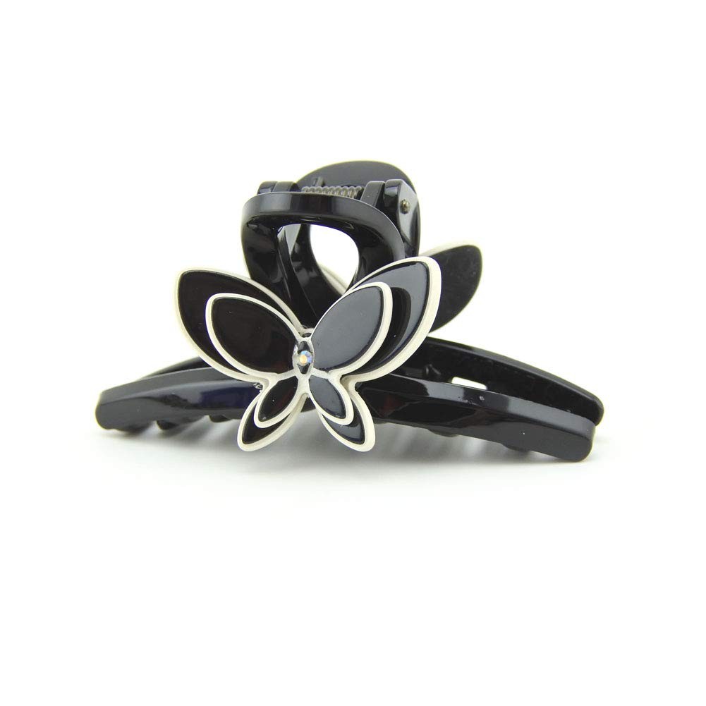 Meilliwish Noble Little Butterfly Women Ponytail Holder Hair Claw Clip Black