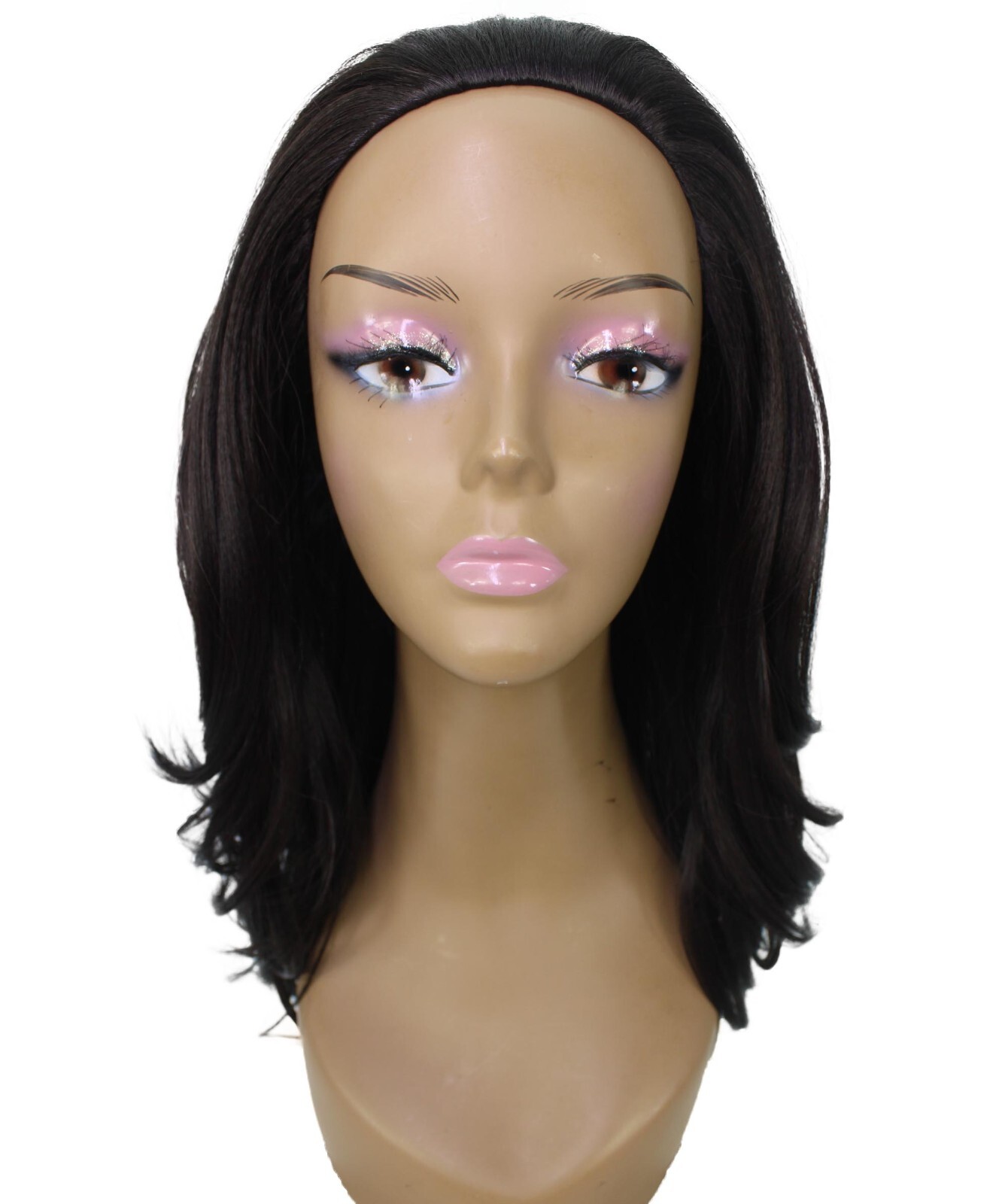 LUXLUXE Leal Curly Layer 18″ Half Wig Mix Human Hair and Synthetic Fiber BH-0008
