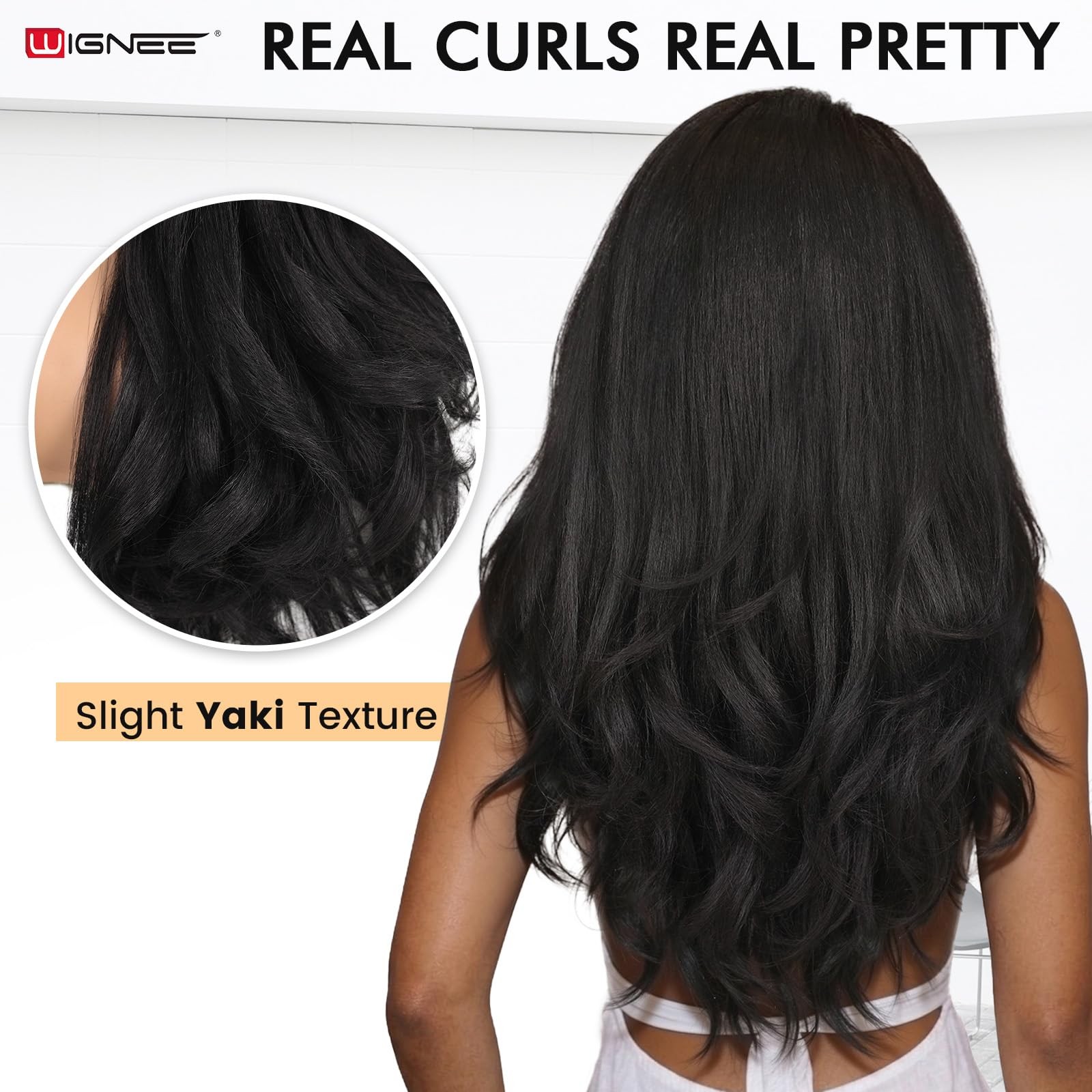 Yaki Curly Headband Synthetic Layered Kinky Straight Half Wear and Go Glueles…