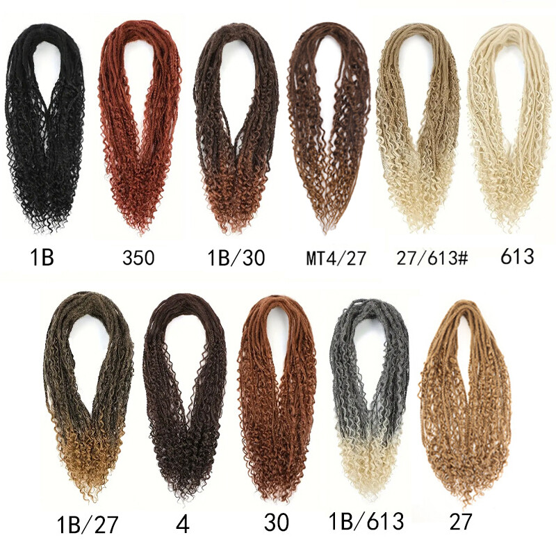 24″ Boho Braids Double Ended Dreadlocks Extension Curly Box Braids Locs DE Dread