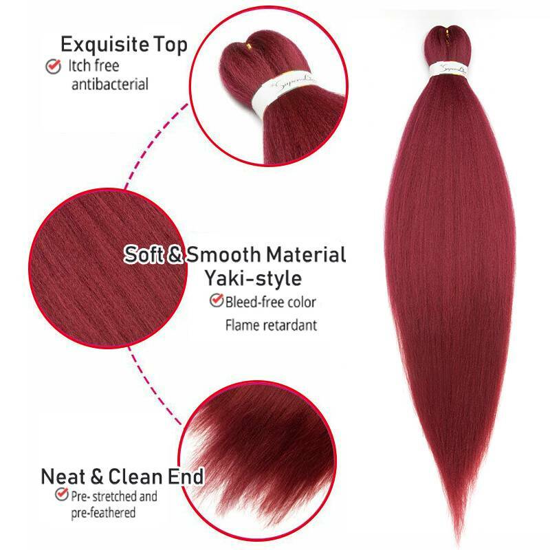 Pre-Stretched EZ Braiding Hair Extensions Ombre Jumbo Box Braids as Human Boho