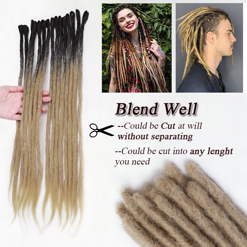 Reggae Single Ended Dreadlocks Extensions Synthetic Dreads Crochet Braid Hair US