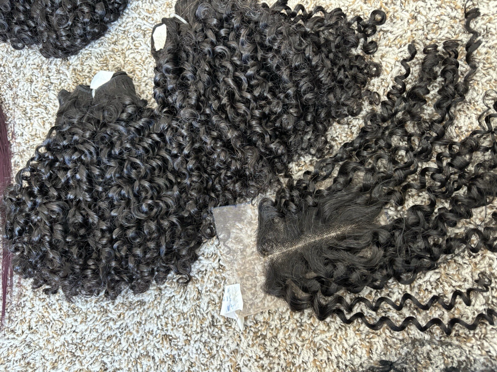 14” 200g Pixie Wet Curl Premium Vietnamese Human Hair With Matching Closure