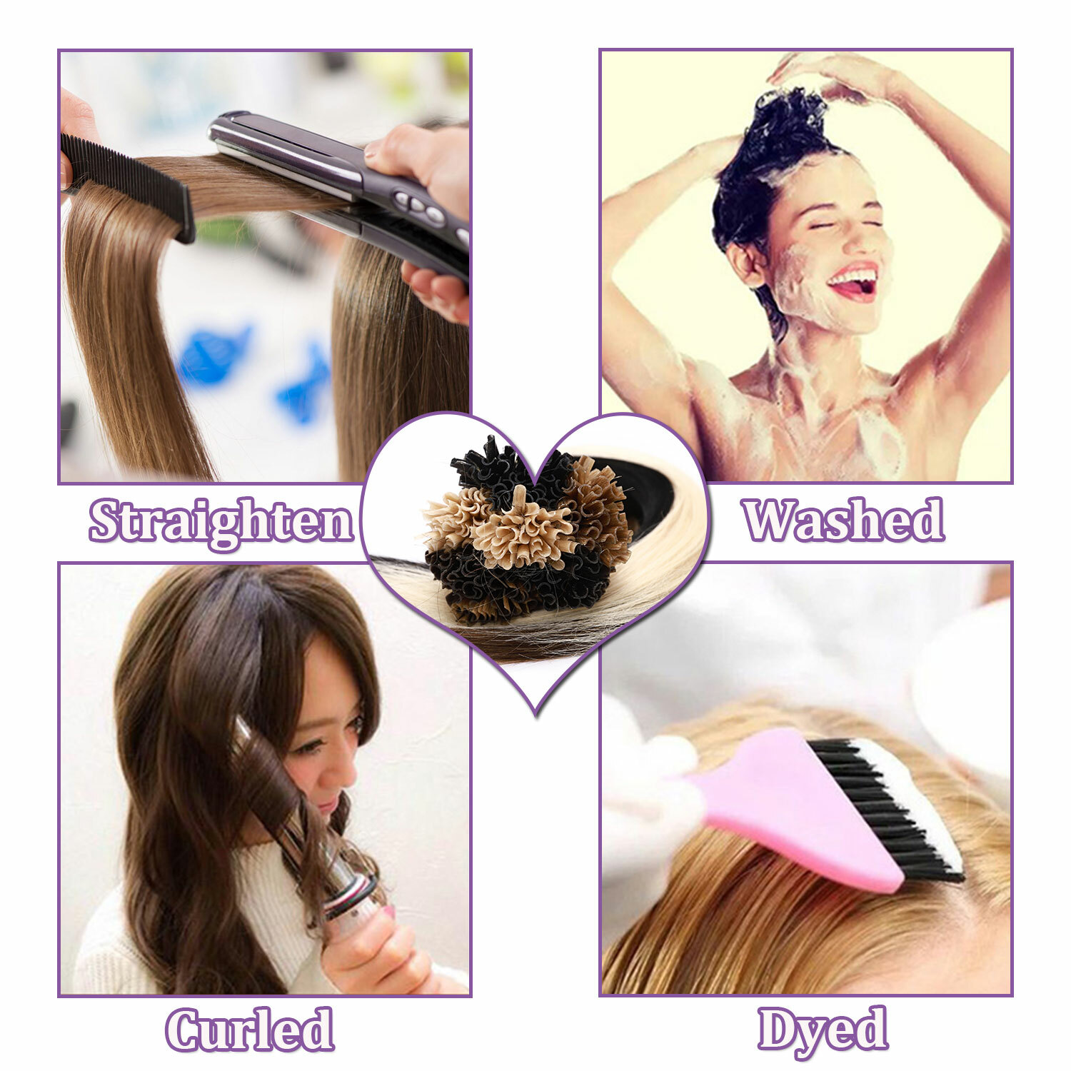 100% Real Keratin Pre Bonded Nail U Tip Remy Human Hair Extensions 14″-24″ THICK
