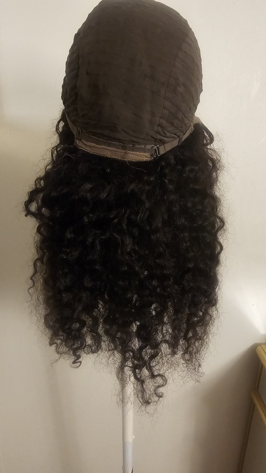 High Quality regular Top Black 20″ curly 100% Virgin Human Hair Lace Wig