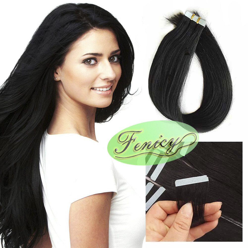 Tape In Remy Human Hair Extensions Seamless Skin Weft Brazilian Hair 16in-24inch