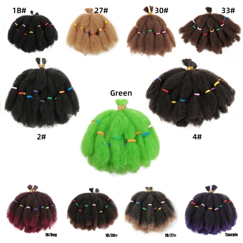 Afro Kinky Curly Hair for Crochet & Braiding Styles, Nat Blk, 12″, 10 Roots