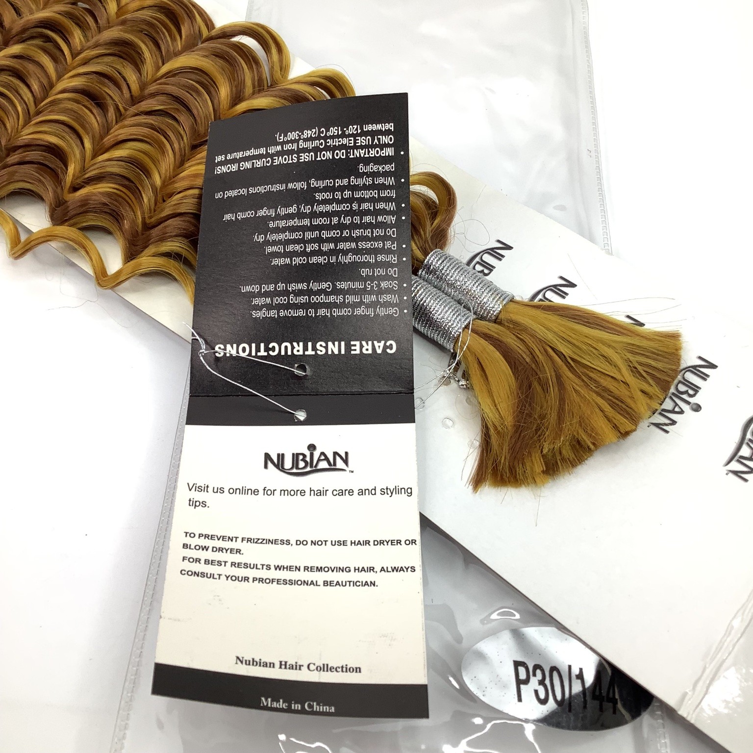 NUBIAN Premium Deep Bulk Human Hair Extensions 18″-20″ P30/144 Wavy