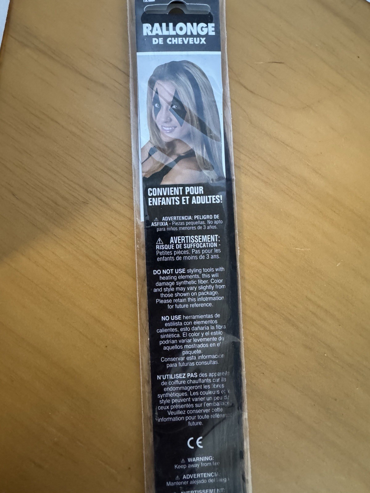 AMSCAN HAIR EXTENSION 15″ BLACK SET