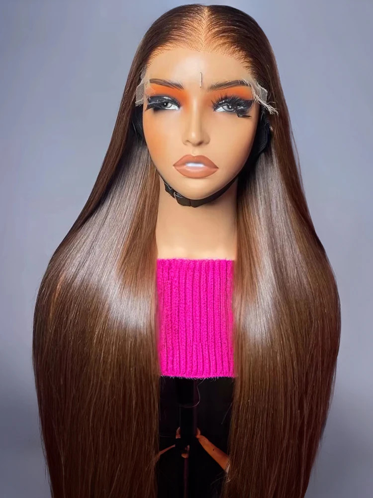 Chocolate Brown Straight 13×4 13×6 Hd Lace Frontal Wig Brazilian Colored T Part
