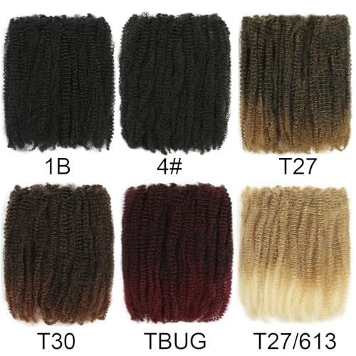 Afro Kinkys Bulk Synthetic Hair 3 Pcs/Lot（150g）Natural Black Afro 12 Inch 1B