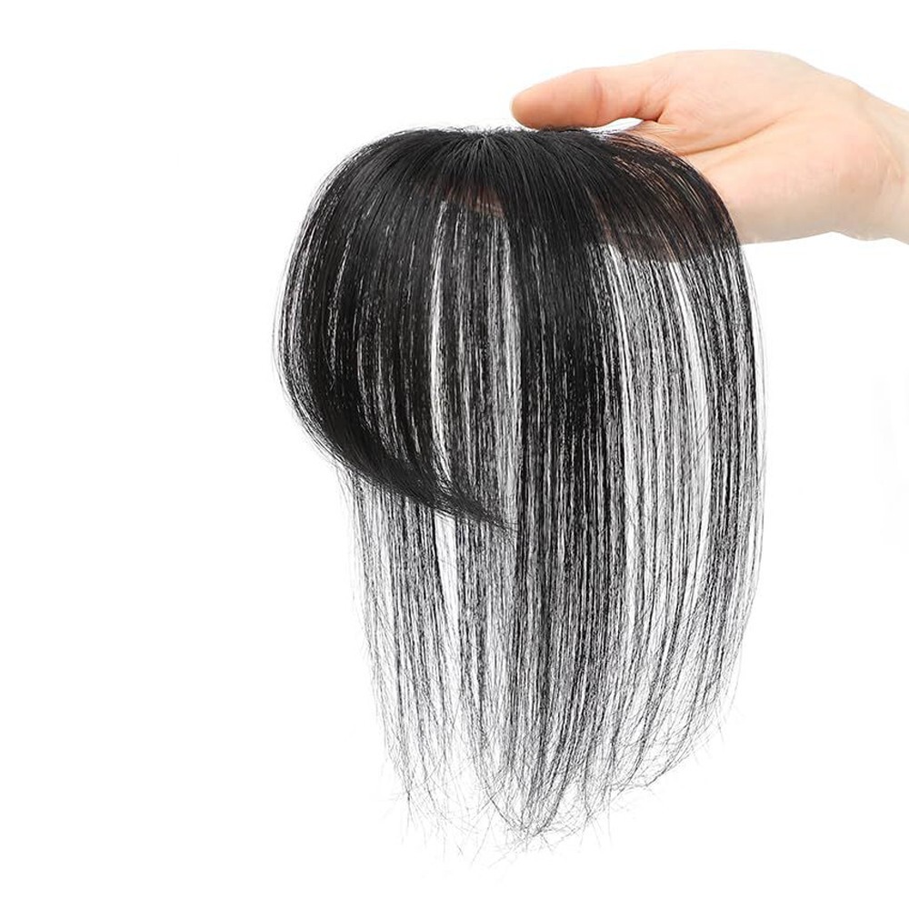Short Thin Hair Toppers for Women Real Remy Human Hair Wiglets Toupee with Bangs