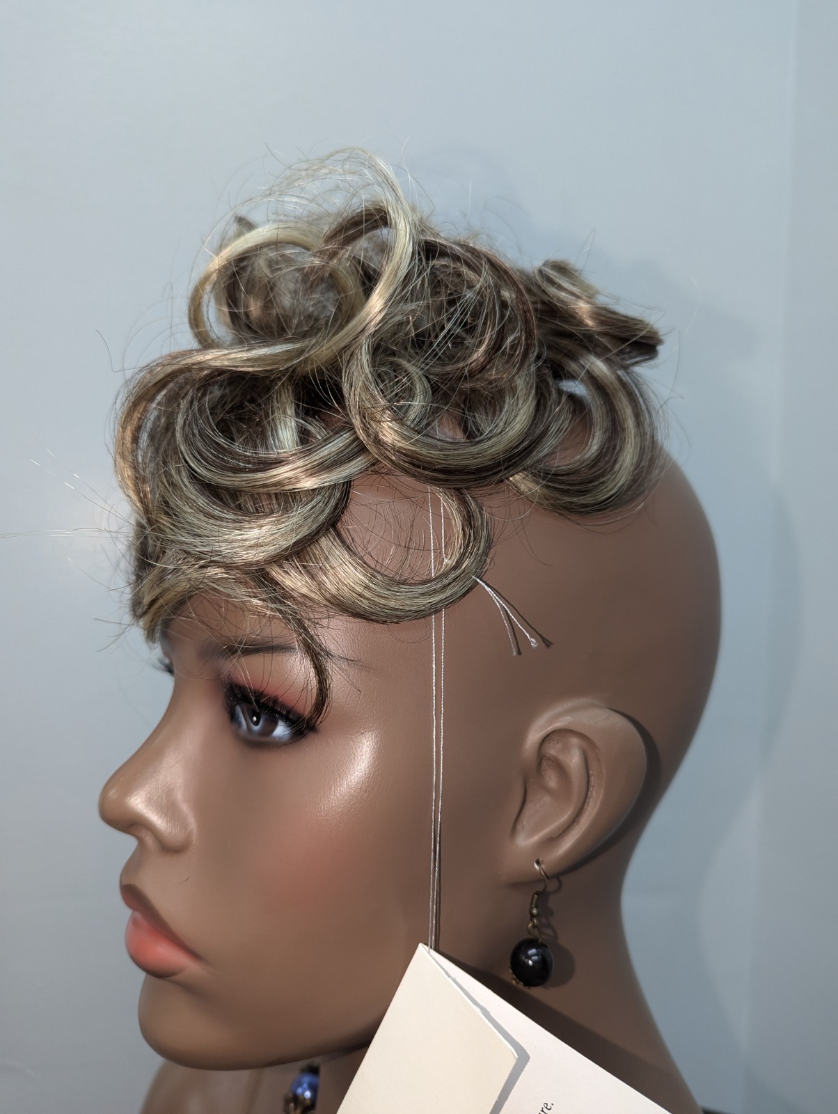 Synthetic Pull Through Topper Wiglet Snap In Golden Brown/ Blonde 8/26