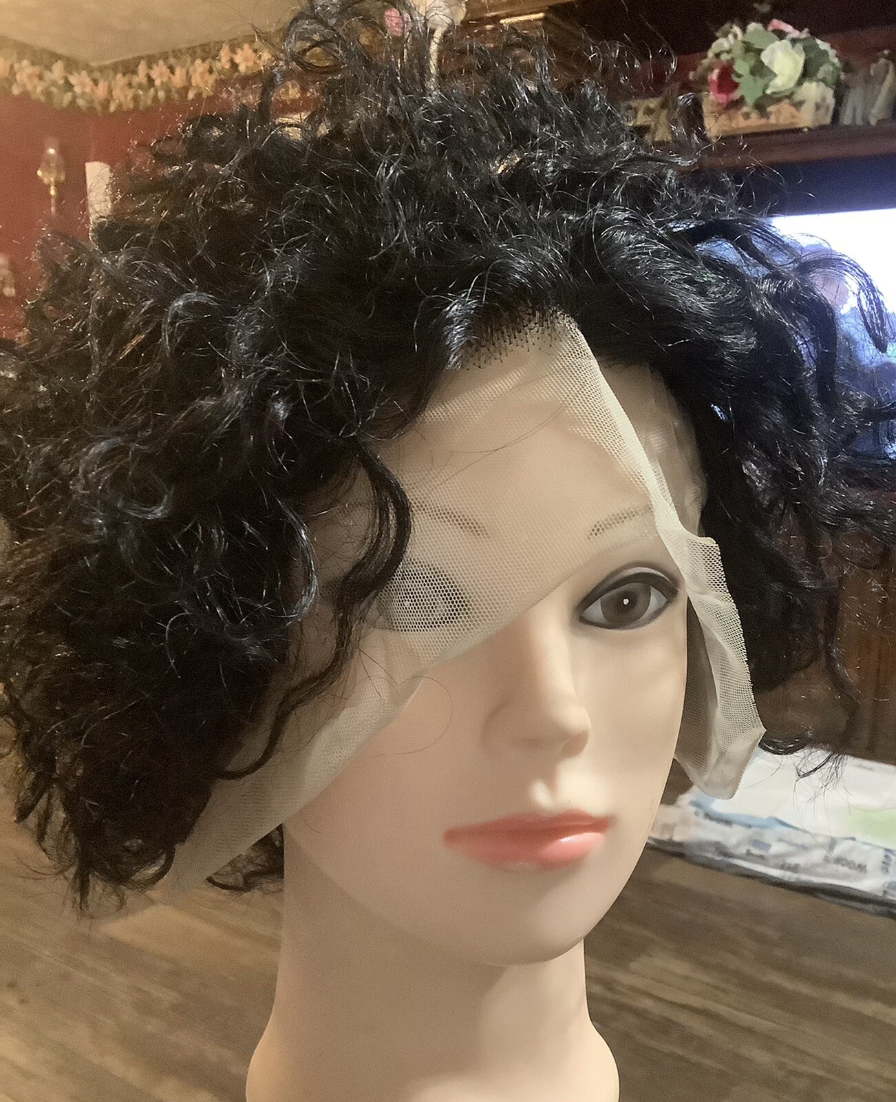 6 inch Short Curly Lace Front Wig Brazilan Human Hair 13X1 Pixie Cut Curly