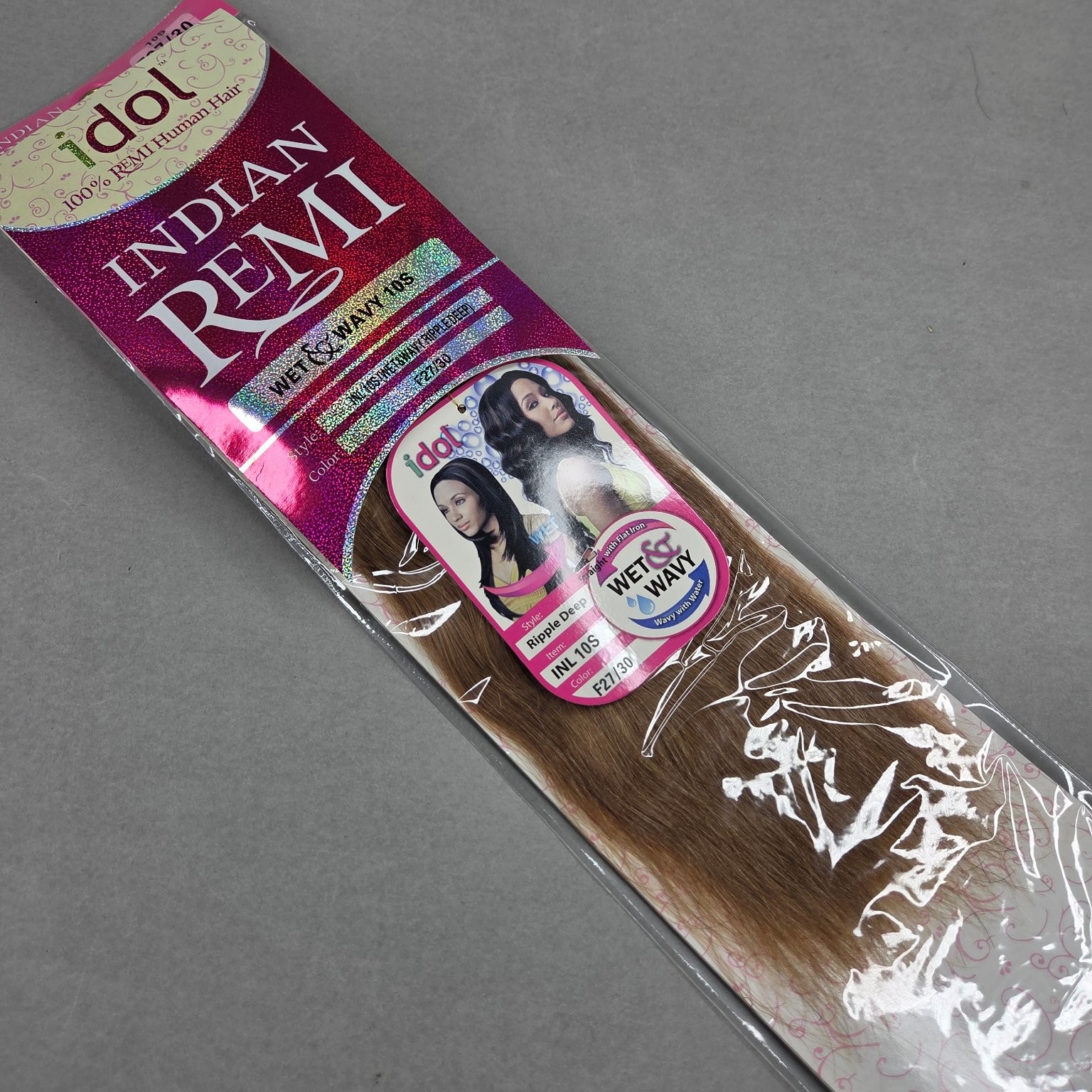 Idol Indian Remi Human Hair Extensions Wet & Wavy Ripple Deep F27/30 10S