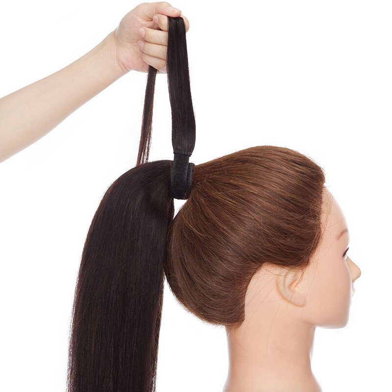 Ponytail Extensions Claw On/Clip In 100% Real Remy Human Straight Long Hair 22IN