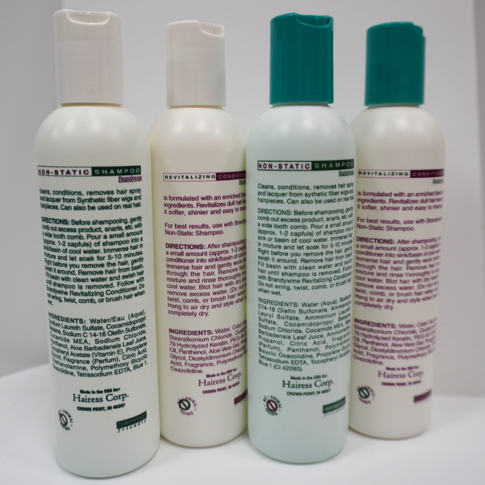 Brandywine – 8oz Non-static Wig Shampoo & Conditioner(2 each) all open, but full