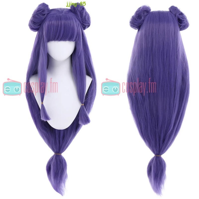 Anime Ranma 1/2 Cosplay Shampoo Ranma Ponytail with Buns Hair Halloween Wigs