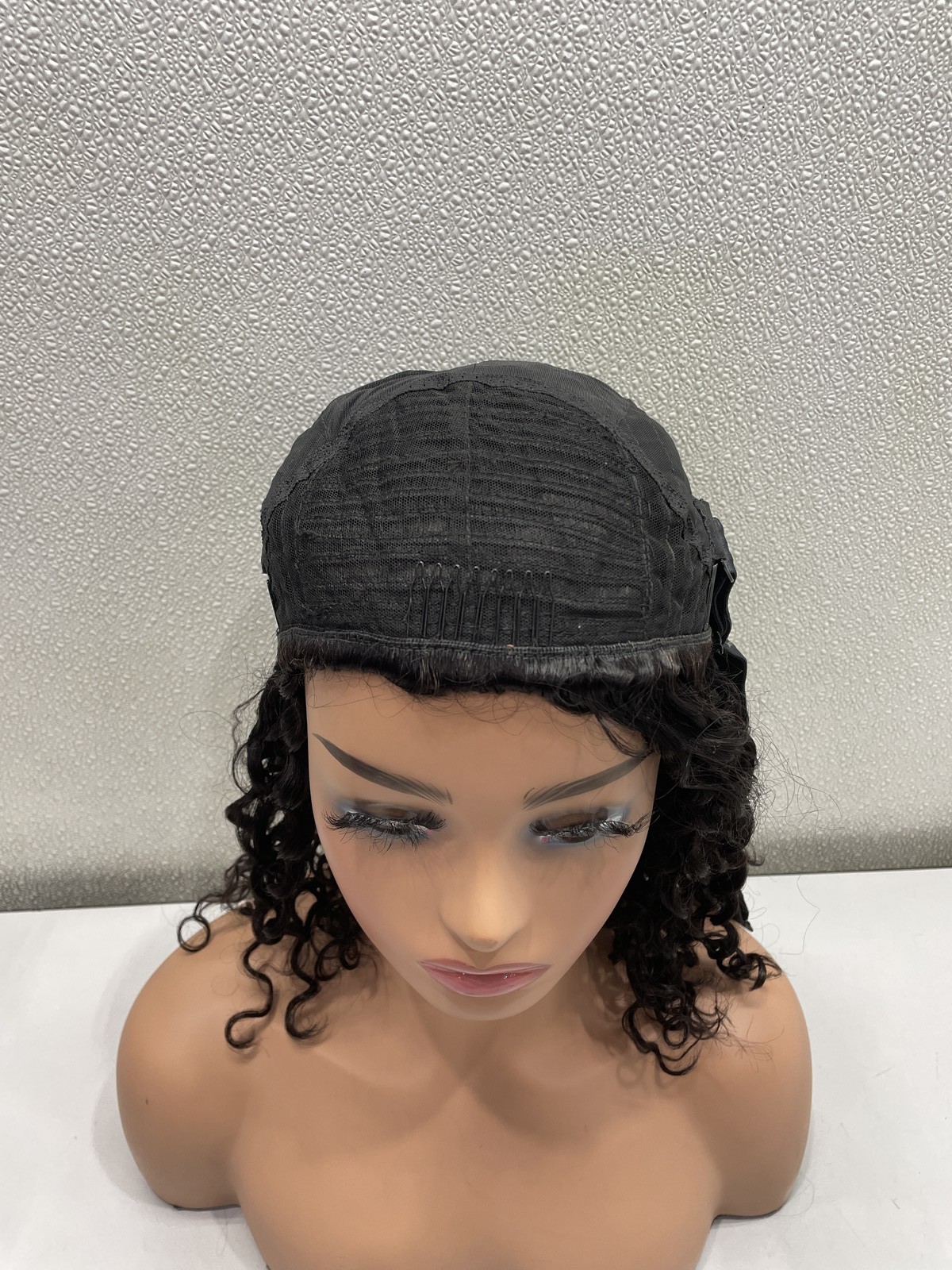 ISee Water Wave Natural Black Human Hair Half Wig 16″, Beginner Friendly
