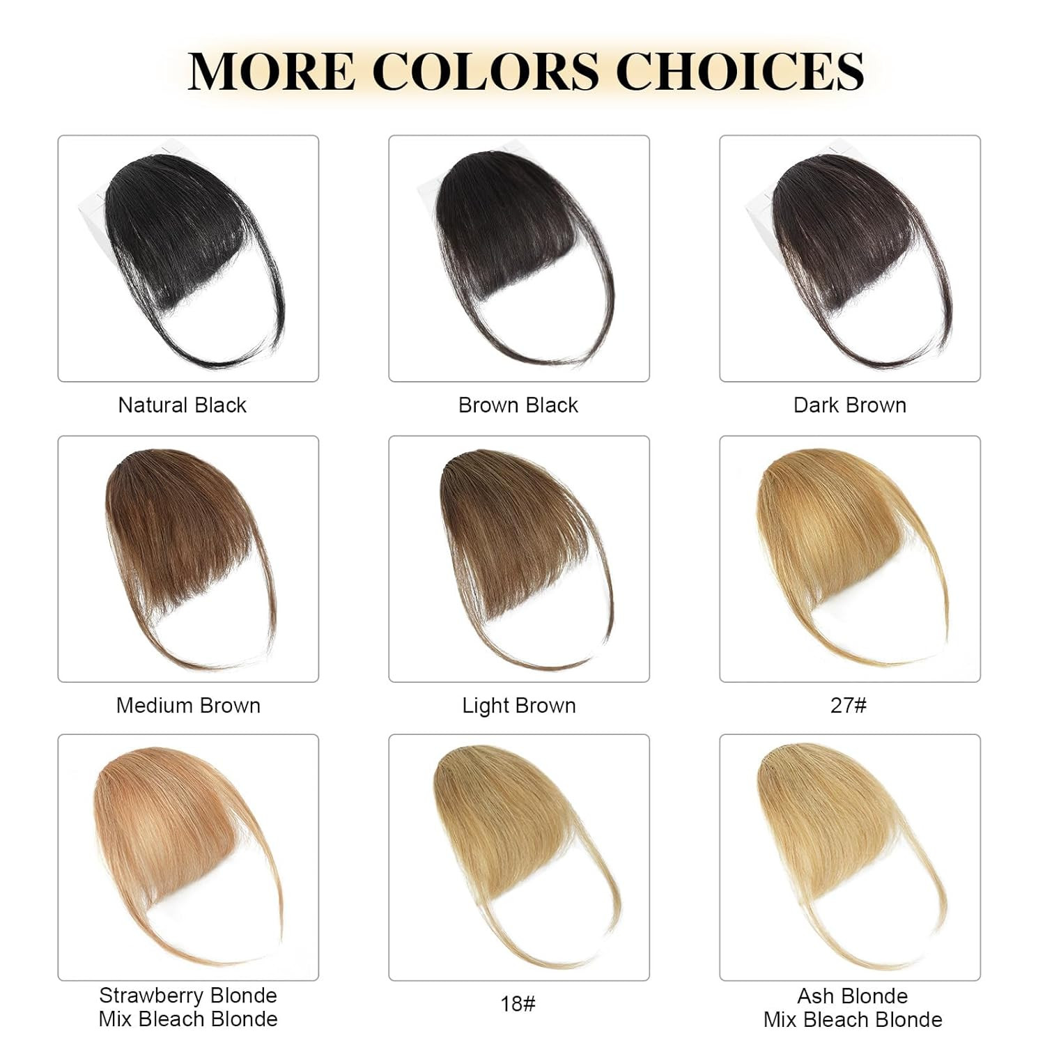 Clip in Bangs 100% Human Hair Bangs with Temples Bangs Hairpieces for Women Clip