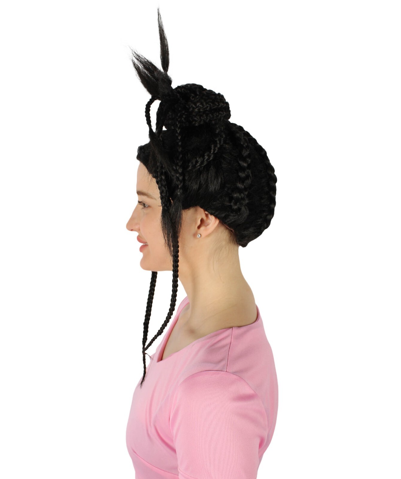 Adult Women’s Black Wig I Best for HPO I Flame-retardant Synthetic Fiber