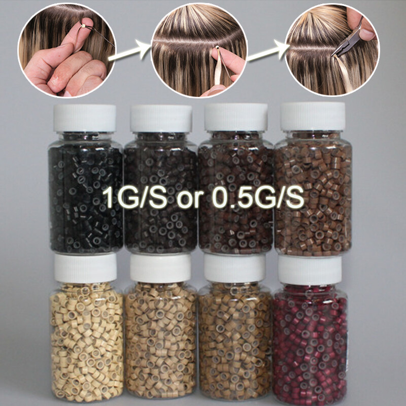 6MM Micro Ring Beads Silicone Bead Link/Lined for Feather I Tip Hair Extensions
