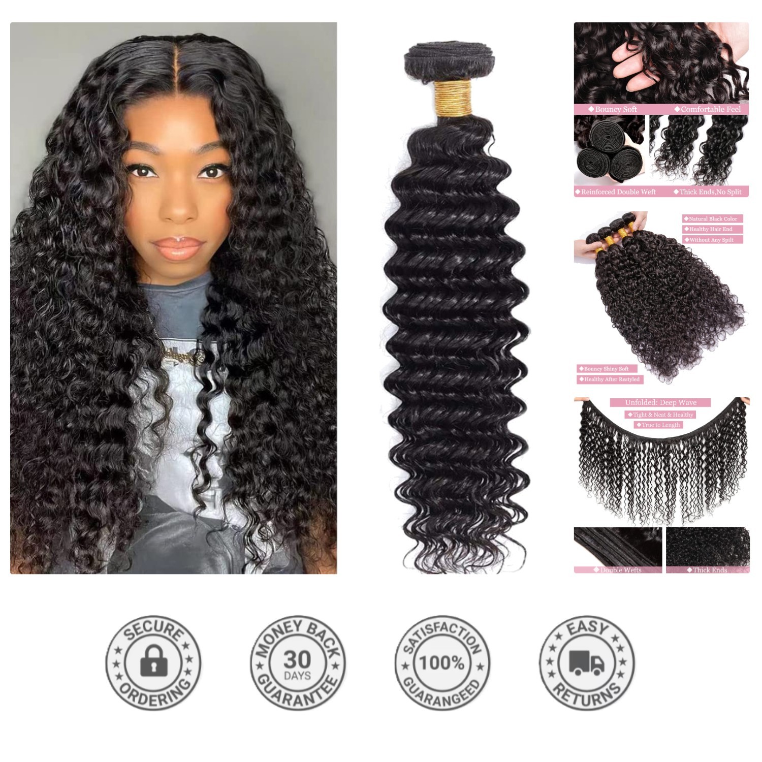 Elegant Deep Wave 26 Inch Bundle with Styled Versatility – Wig Cap Included