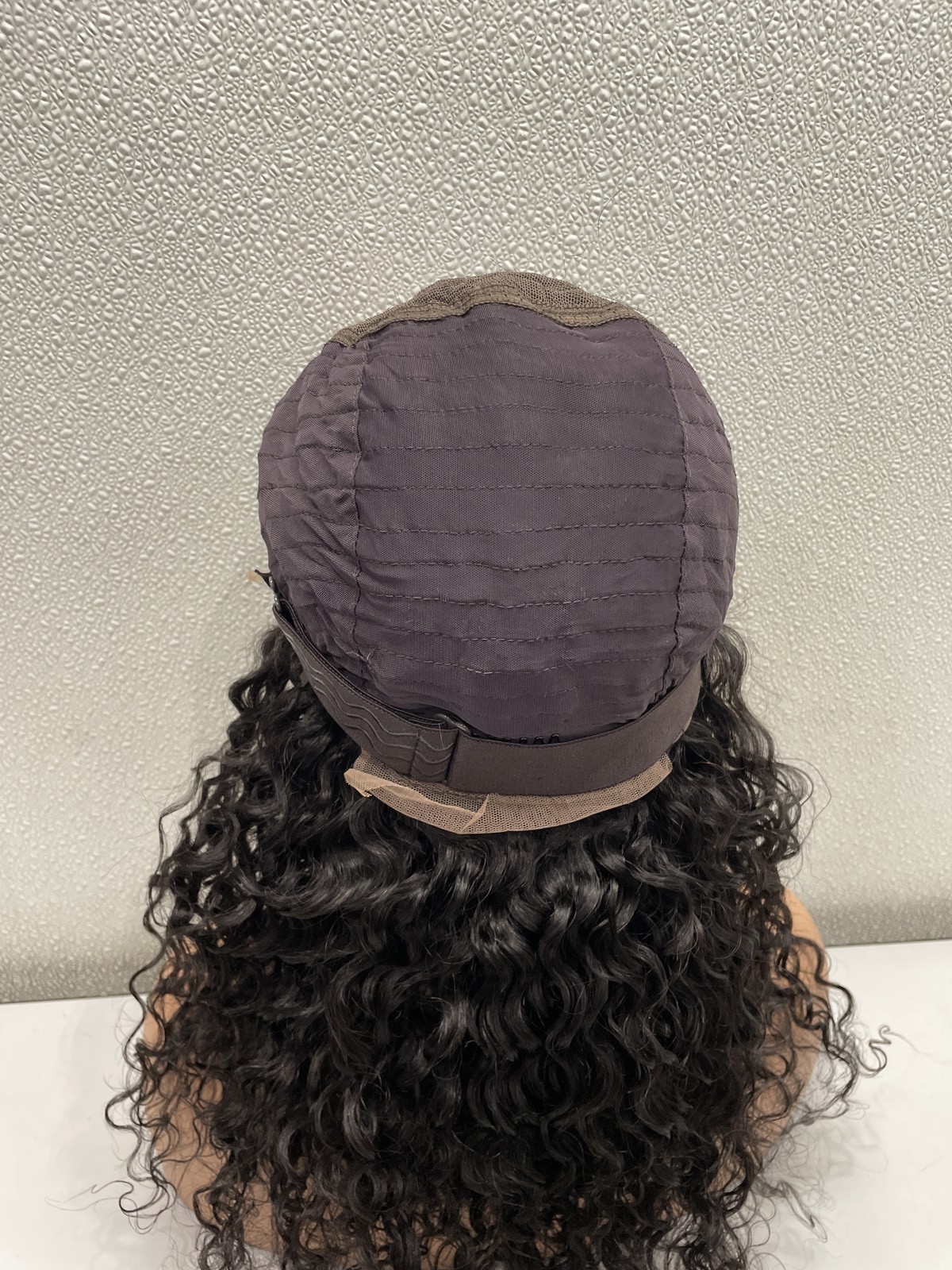 SNJON Natural Black Water Wave Human Hair Blend 13×6 Front Lace Wig, 18″