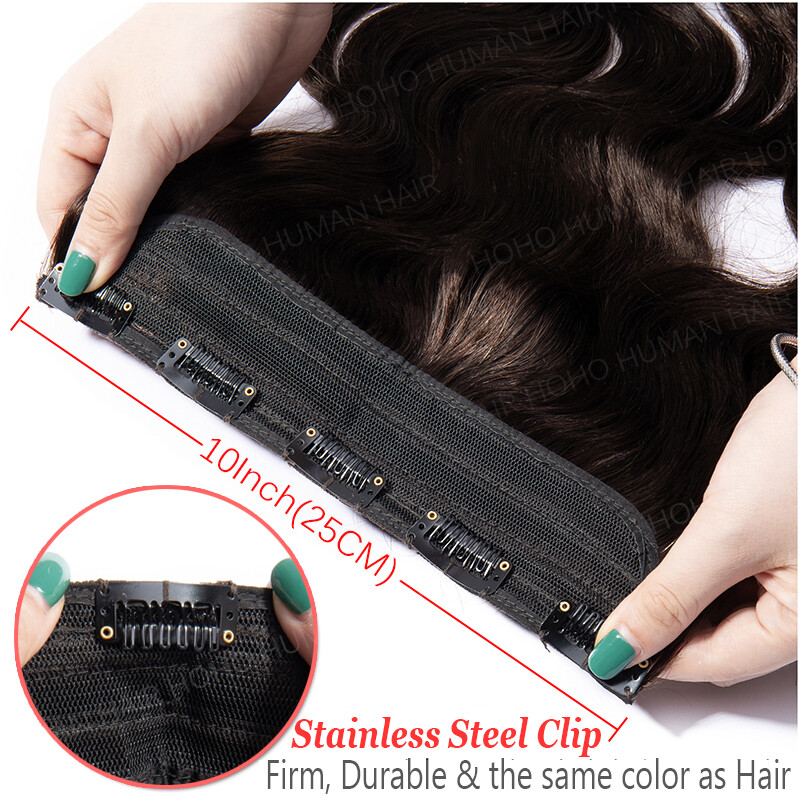 One Piece 9A Human Hair Extensions Clip In 100% Remy Real Weft Lucca Light Brown