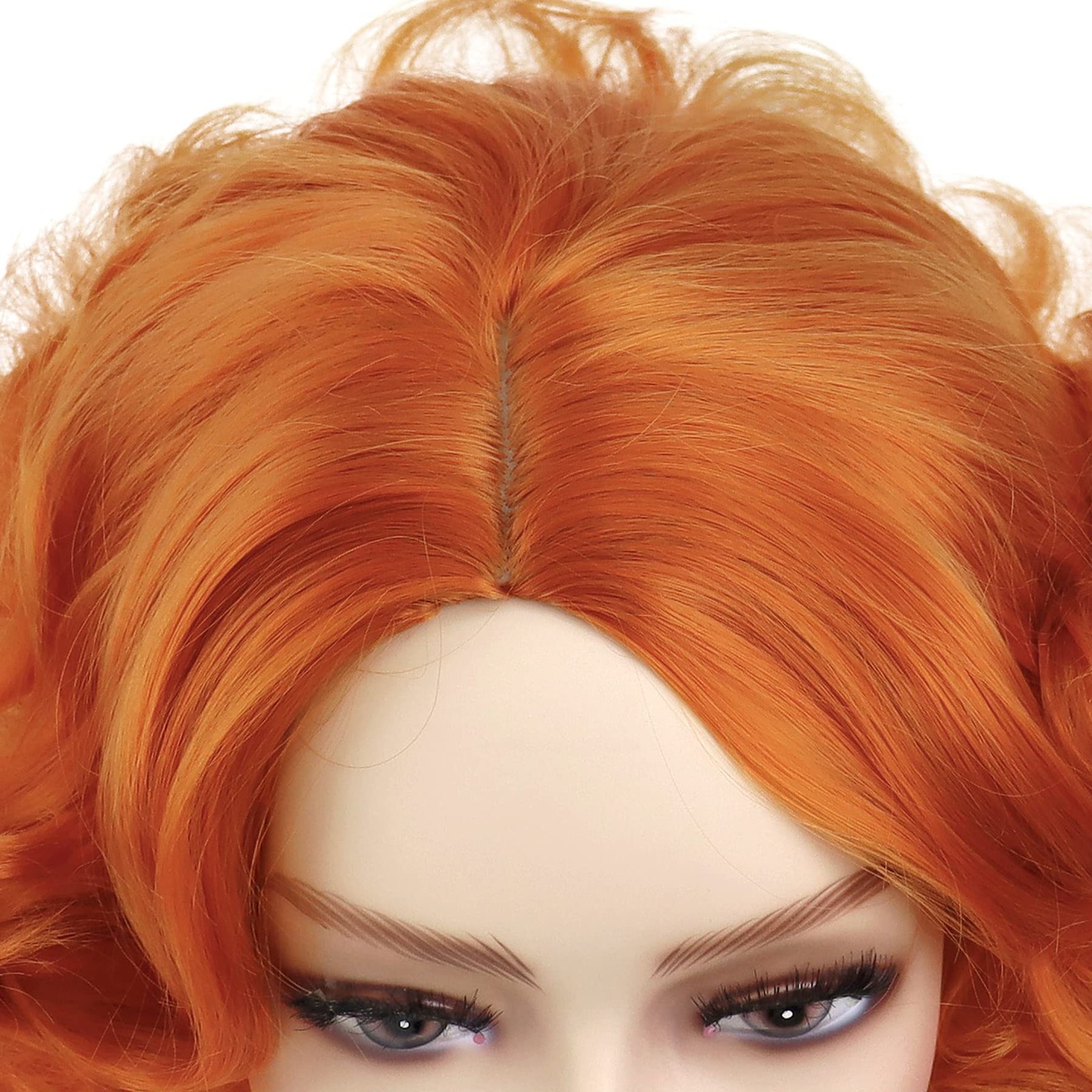 Gnimegil Short Orange Wig Layered Wavy Curly Wigs For Women Cosplay Carnival