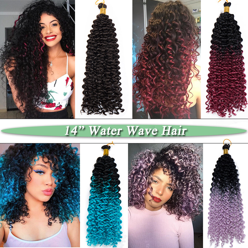 Natural Kinky Curly Crochet Braids Water Deep Wave hair as Human Hair Extensions
