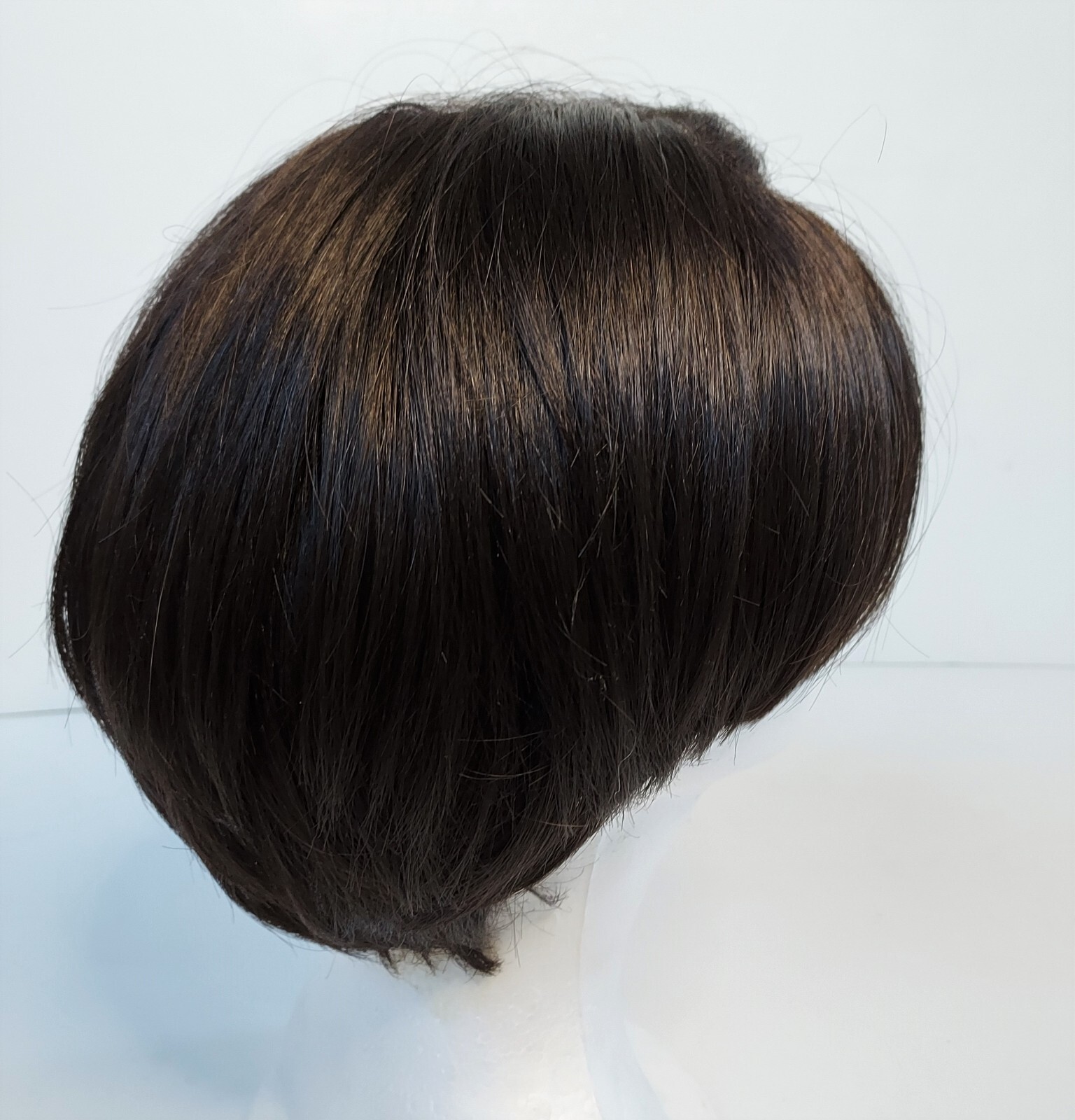 Wig Tapered Stacked Bob Dark Brown Chin Length Personal Fit Cap Magic Touch
