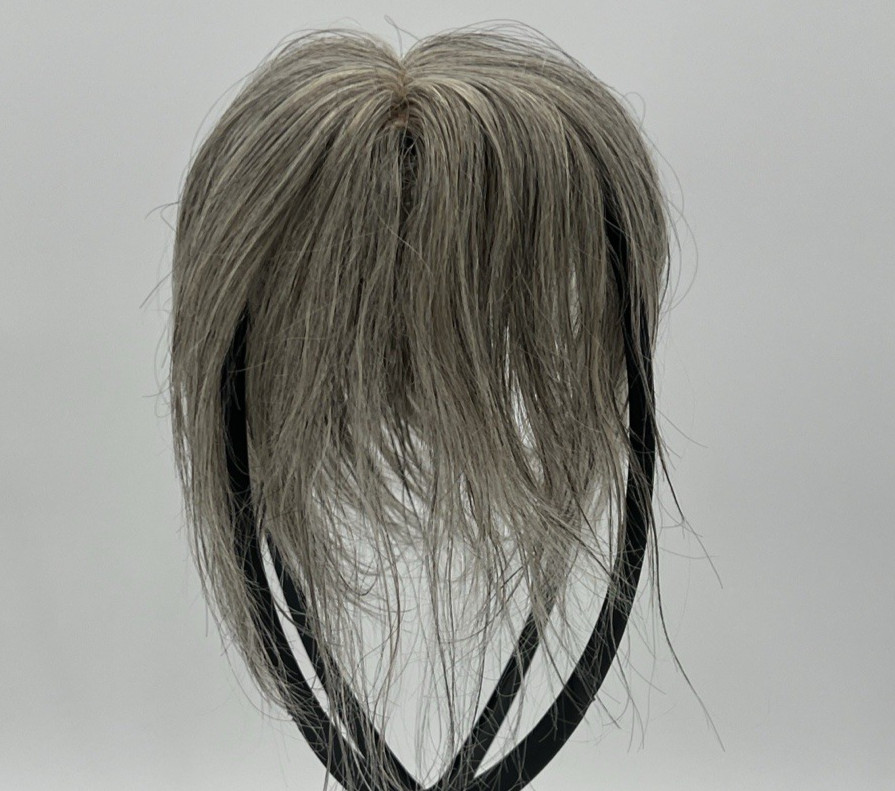 Gray Black & Blonde/BrownUndertone 10in 100% Human Hair Women Hair Topper