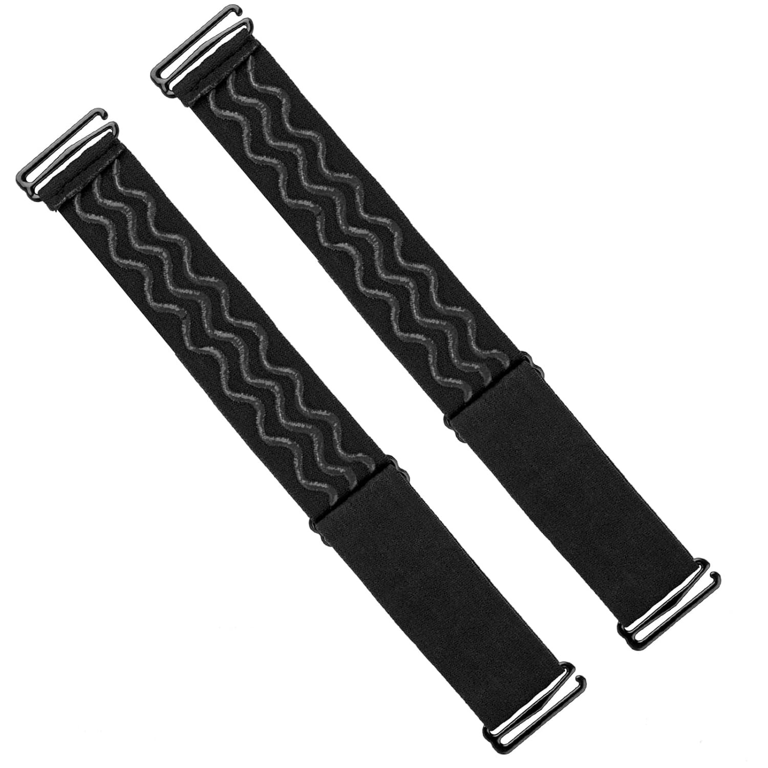 2Pcs Adjustable Elastic Wig Band with Non-Slip Silicone Strips & Removable Buckl