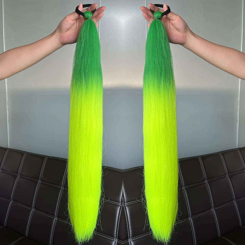 2Pcs Synthetic Straight Ponytail Hair Extensions With Elastic Hair Tie