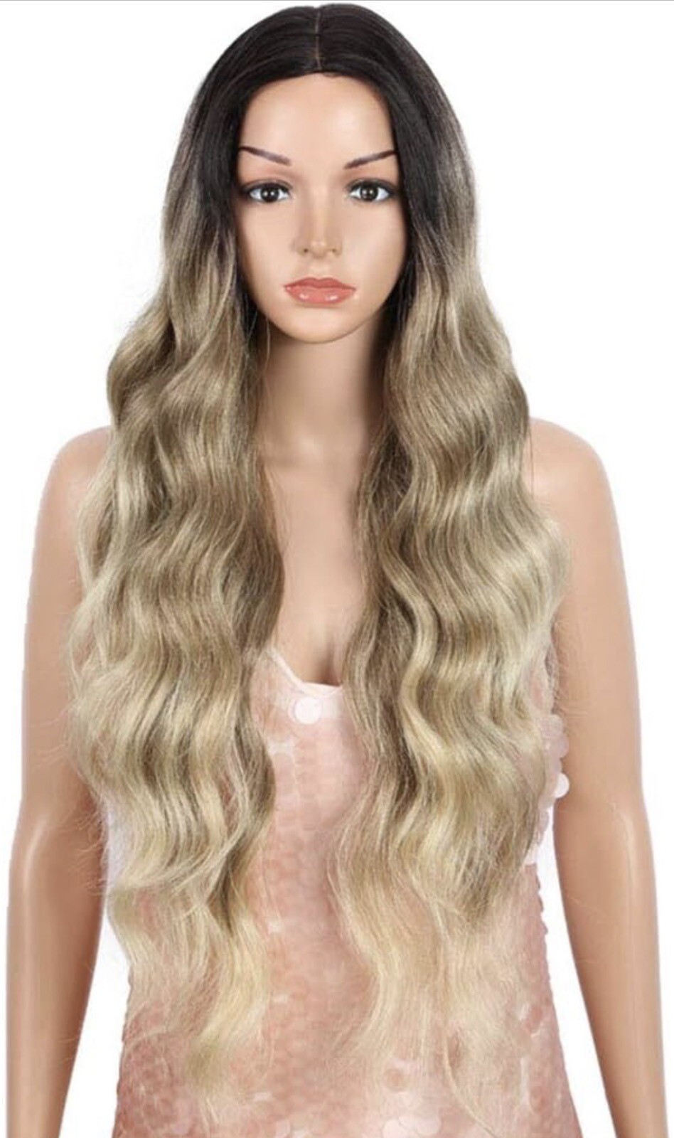 Ombre Wig 30 Inches Swiss Lace Blonde Ombré Dark Roots New Tags Heated To 350