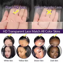 13×6 Glueless 250 Density Brazilian Deep Wave Curly HD Lace Frontal Human Hair W