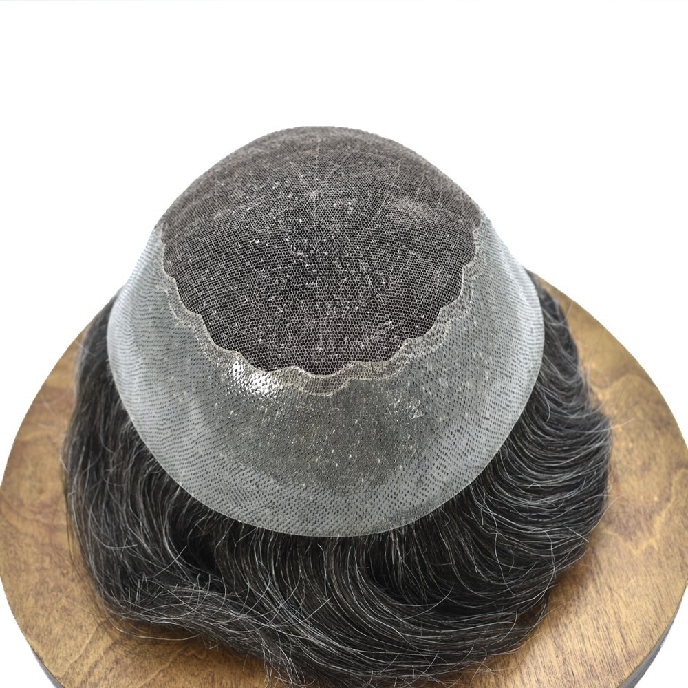 French Lace Mens Toupee Human Hair Replacement System Toupee for Men Hairpiece