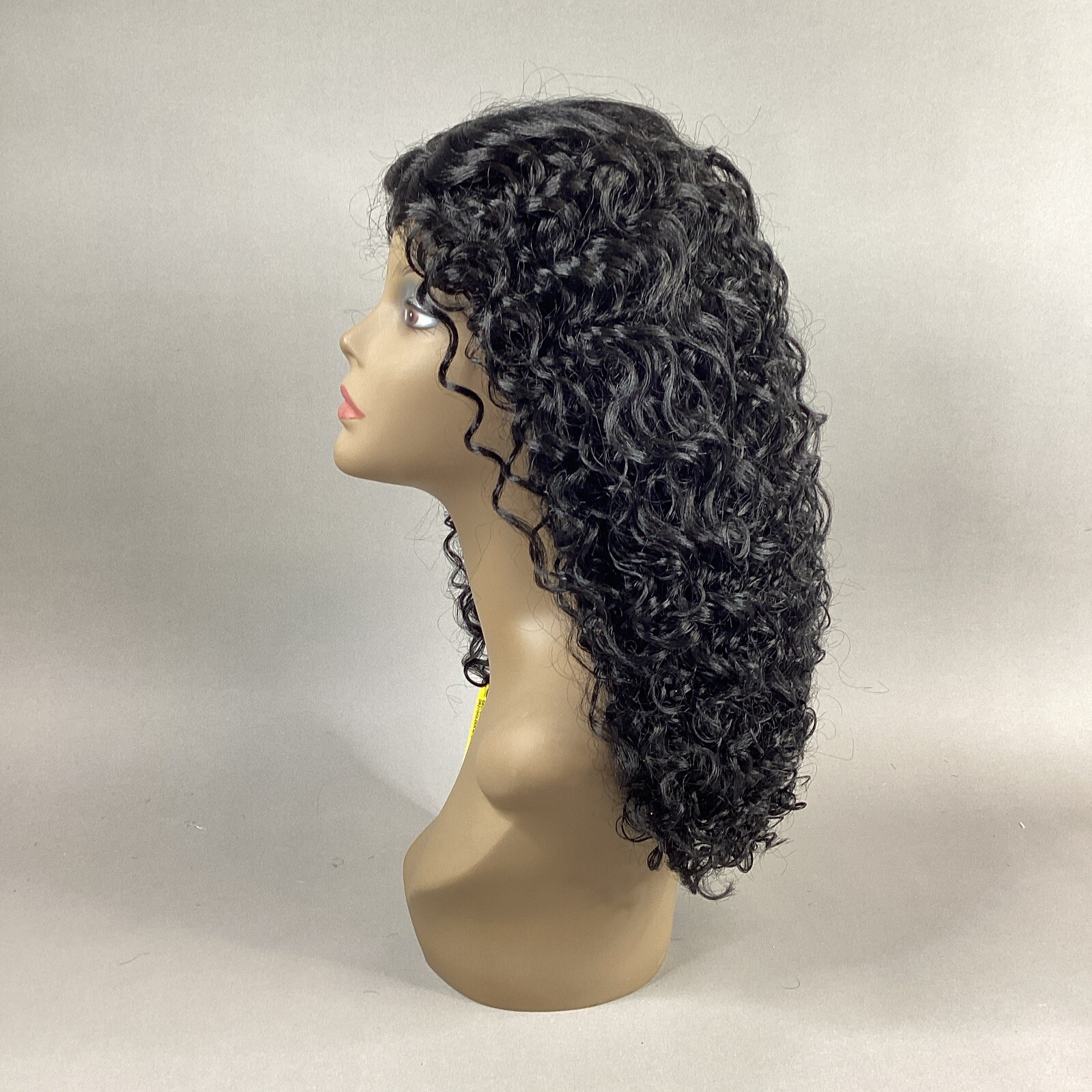 Damaris Long Curly #1 Jet Black Premium Synthetic Lace Part Wig