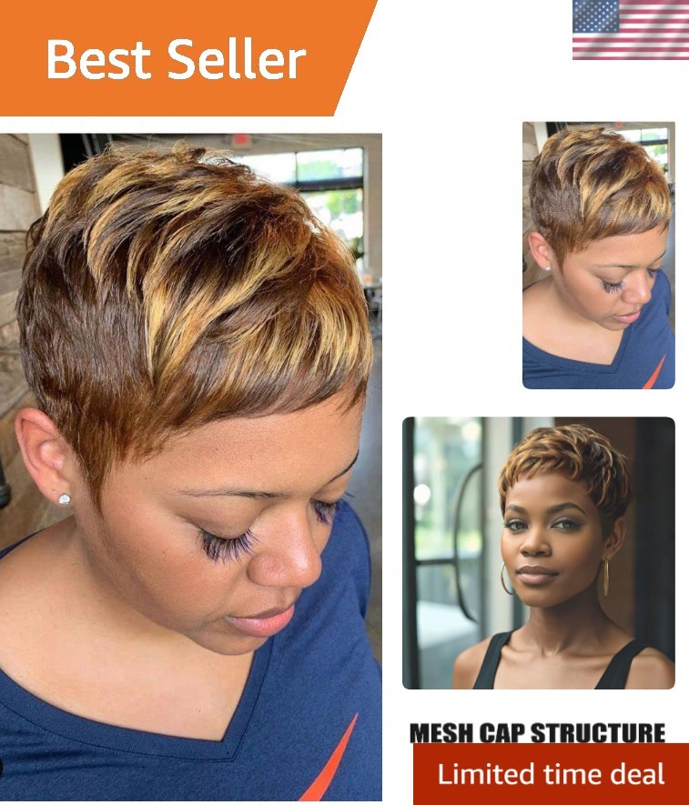 Chic Short Black Pixie Cut Wig for African American Women – Heat Resistant Style