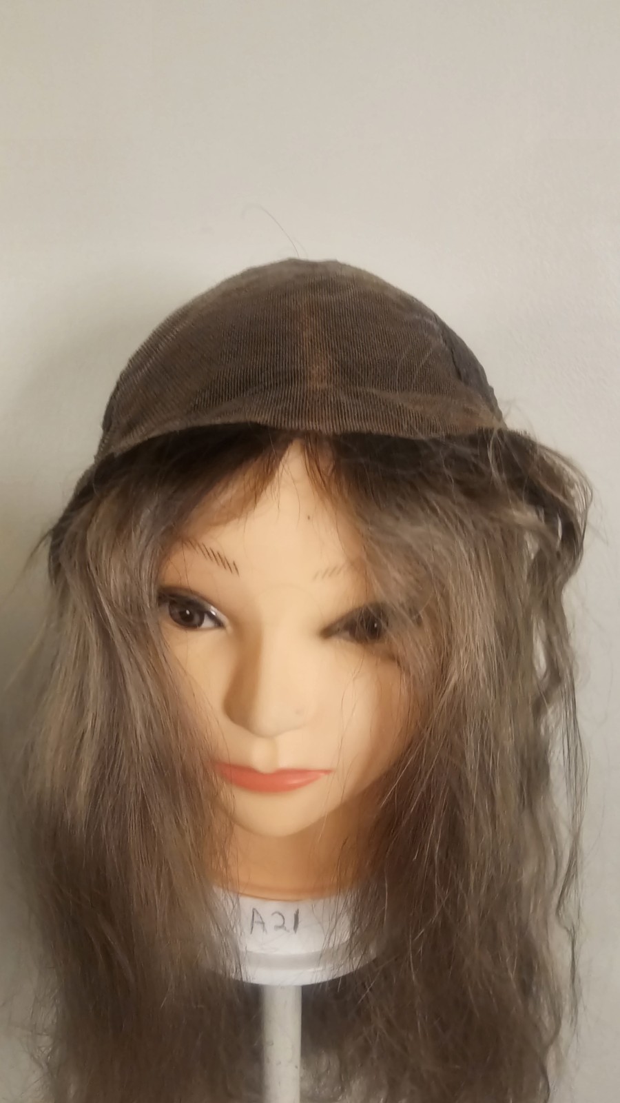 High Quality regular Top 22 to 24″ gray wavy 100% Virgin Human Hair Lace Wig