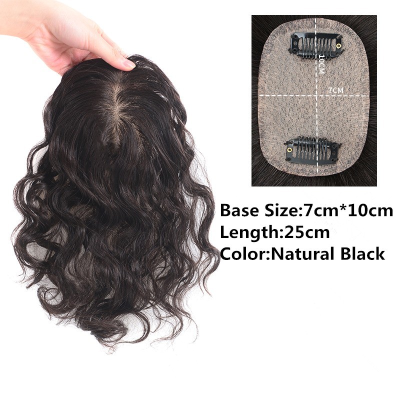 Wavy 100% Human Hair Toppers for Women with Thinning Clip in Hairpieces