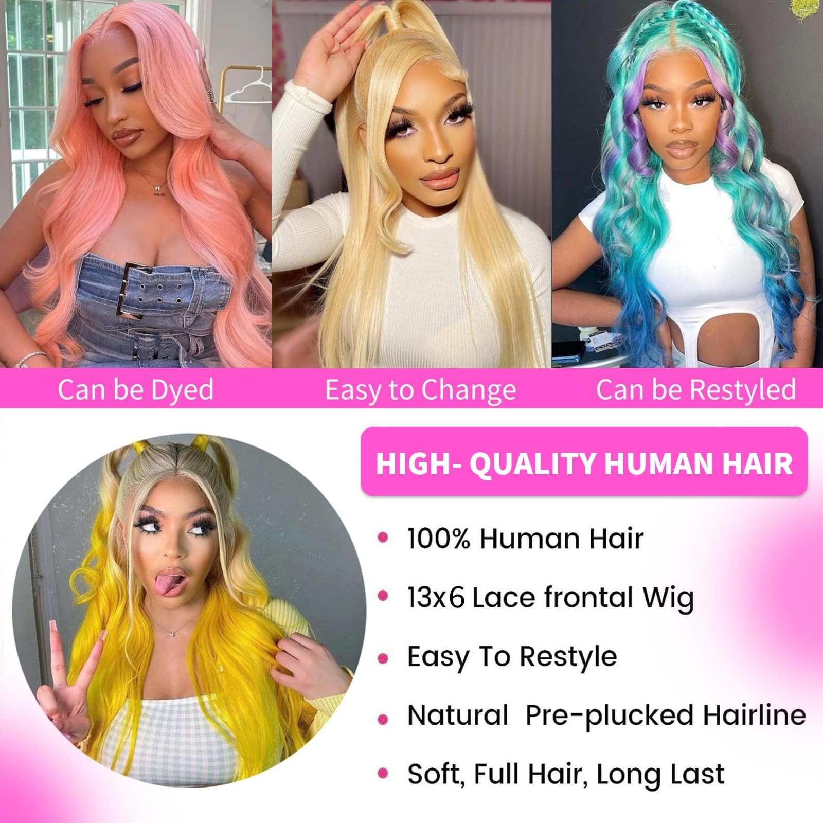 32″ 200 Density Blonde Lace Front Wig, HD Transparent, Straight, Pre-Plucked, Gl